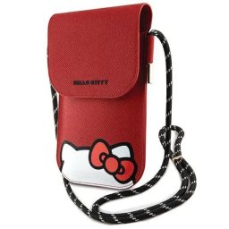 Leather Hiding Kitty Cord bag - red