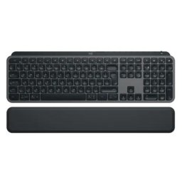 Tastatura MX KEYS S, Bluetooth/USB Wireless, Layout US International, Graphite + MX Palm Rest
