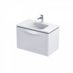 Set mobilier suspendat Oristo Skagen alb mat cu lavoar Amelia 80cm