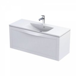 Set mobilier suspendat Oristo Skagen alb mat cu lavoar Amelia 120cm