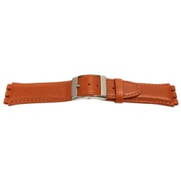 Curea piele tip Swatch 17 mm maro deschis - 62287
