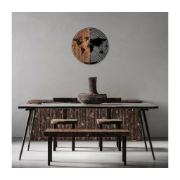 Decorațiune de perete d. 56 cm lemn/metal hartă