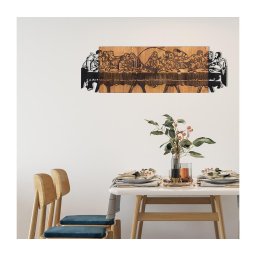 Decorațiune de perete 76,5x24,5 cm lemn/metal Cina cea de Taină