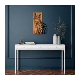 Decorațiune de perete 38x58 cm lemn/metal pisică