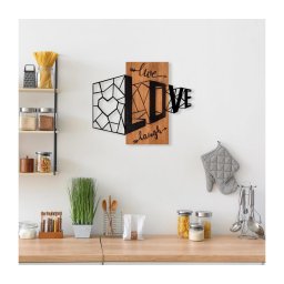 Decorațiune de perete 68x58 cm lemn/metal dragoste