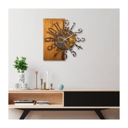 Ceas de perete 58x58 cm 1xAA lemn/metal