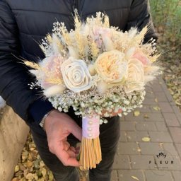 Buchet Mireasă “White Kahala Rose”