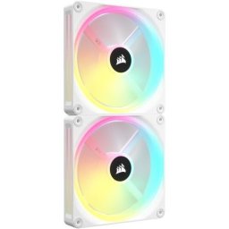 Set 2 Ventilatoare Corsair iCUE LINK QX140 RGB Magnetic Dome, Starter Kit, 140 mm, Alb