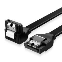 Cablu Flexibil SATA-SATA 90 grade, Ugreen US217, Conectare Hard-disk SSD, SATA III 6 Gbps, 0.5m, Computer Modding, Negru
