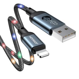 Cablu Joyroom USB - Lightning cu lumina de fundal, led,2.4A, 1.2m
