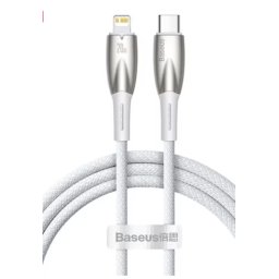 Cablu incarcare/transfer Baseus Glimmer USB Type-C/Lightning, PD 20W, 1m, Alb