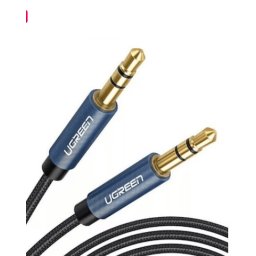 Cablu audio UGREEN mini jack 3.5mm AUX, 1m, Negru/Albastru