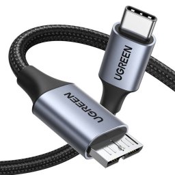 Cablu USB C - Micro USB B 3.0 5Gb/s 3A 2m Ugreen US565 - Gri