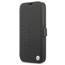 Husa tip carte BMW Signature pentru Apple iPhone 13 mini, protectie eleganta, culoare negru
