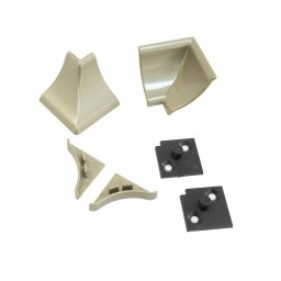 Set accesorii pentru montaj inaltator concav pentru blat, plastic, finisaj inox