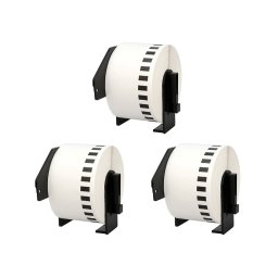 Set 3 role etichete continue compatibile Brother DK-22223, 50 mm 30,48 m, pentru produse, depozitare si logistica