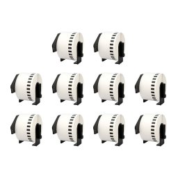 Set 10 role etichete continue compatibile Brother DK-22223, 50 mm 30,48 m, pentru produse, depozitare si logistica