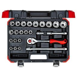 Gedore Red Socket set 1/2 ", 24 pieces (red / black, with Shift-gun, SW 10mm - 32mm)