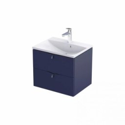 Set mobilier suspendat Oristo Siena bleumarin mat cu lavoar Amelia 60cm