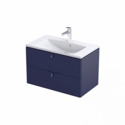 Set mobilier suspendat Oristo Siena bleumarin mat cu lavoar Amelia 80cm