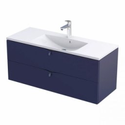 Set mobilier suspendat Oristo Siena bleumarin mat cu lavoar Amelia 120cm