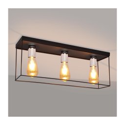 Plafonieră FINN 3xE27/15W/230V negru/crom