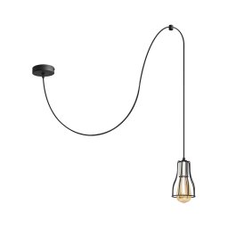 Lustră pe cablu TUBE LONG 1xE27/15W/230V negru/crom