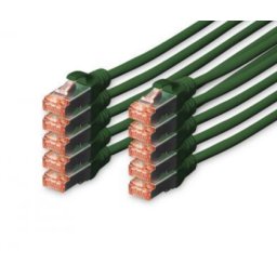 DIGITUS CAT 6 S-FTP patch cable Cu LSZH AWG 27/7 length 3 m 10 pieces color green "DK-1644-030-G-10