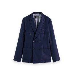 SCOTCH & SODA Sacou Linen Blend Herringbone Double Breasted 175420 SC7007 navy blue