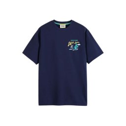 SCOTCH & SODA T-Shirt Front Back Sailor Artwork 175569 SC6865 navy blue