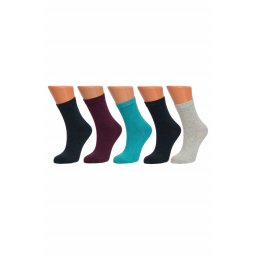 Sosete dama clasice, set 5 perechi, multicolor (Marime sosete: 35/38)