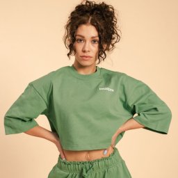 BeastPink Tricou pentru femei Cropped Serenity Olivine XS