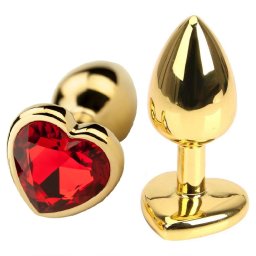 Dildo metalic Rosy Large Heart Red Diamond