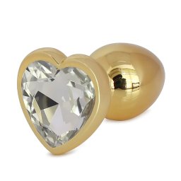 Dildo metalic Rosy Gold White Heart M