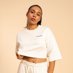 BeastPink Tricou pentru femei Cropped Serenity Ivory M
