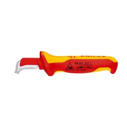 Cutit VDE KNIPEX pentru dezizolare cabluri, lama tip secera cu sabot de glisare, izolat 1000 V, 180 mm, fabricat in Germania 98 55
