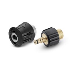 Set adaptor extensie furtun, pentru masina de spalat cu inalta presiune, plastic/metal, Negru