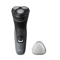 Aparat de barbierit Aparat de ras Philips Shaver Seria 1000 S1142/00, barbierit umed şi uscat, fara fir, capete 4D flexibile, lame autoascutire, 40 min, capac de protectie, Gri inchis