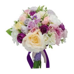 Buchet mireasa/nasa, model deosebit cu flori de matase, nuante de mov - FEIS401056