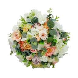 Buchet mireasa/nasa, model deosebit cu flori de matase, Frezii Albe - FEIS401055