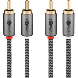 Cablu audio 2 x RCA la 2 x RCA T-T 5m brodat, Goobay Plus G65295