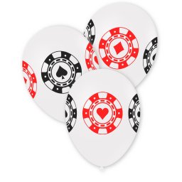 Set 10 baloane latex Fise Poker 30 cm