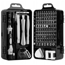 Set surubelnite de precizie cu accesorii, 115 piese, ideal pentru depanare telefoane