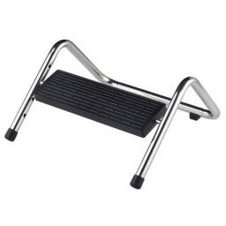 Suport pentru picioare, ergonomic, metalic, 355x170x340mm, Q-Connect - negru/cromat