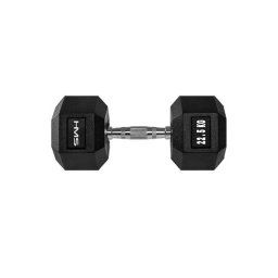 Gantera hexagonala, Otel/Cauciuc, 22.5kg, Negru