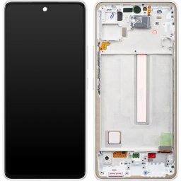 Piese si componente Display - Touchscreen Samsung Galaxy A53 5G A536, Cu Rama, Alb, Service Pack GH82-28024B