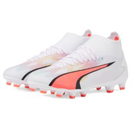 PUMA Kids Ultra Pro Firm GroundArtificial Ground (Little KidBig Kid) PUMA WhitePUMA BlackFire Orchid