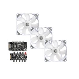 Notos RGB PWM, 3 ventilatoare de 120 mm, Alb