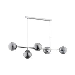 Lustră pe cablu DANSA 5xE14/10W/230V gri/crom lucios