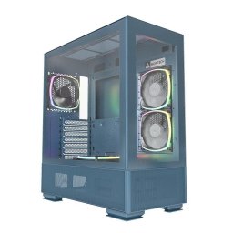 Carcasa Carcasa SKY TWO, fara sursa, ATX, tempered glass, ARGB, Morocco Blue